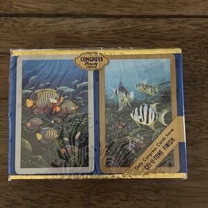 Congress Two Pack Jumbo Index Playing Cards Tropical Fish NEW SEALED